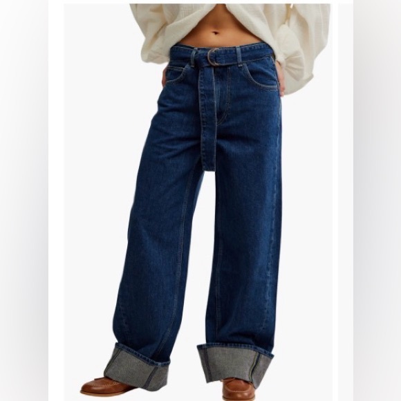 FREE PEOPLE x We The Free East Bay Cuffed Wide Leg In Concord size 27 - Picture 5 of 13